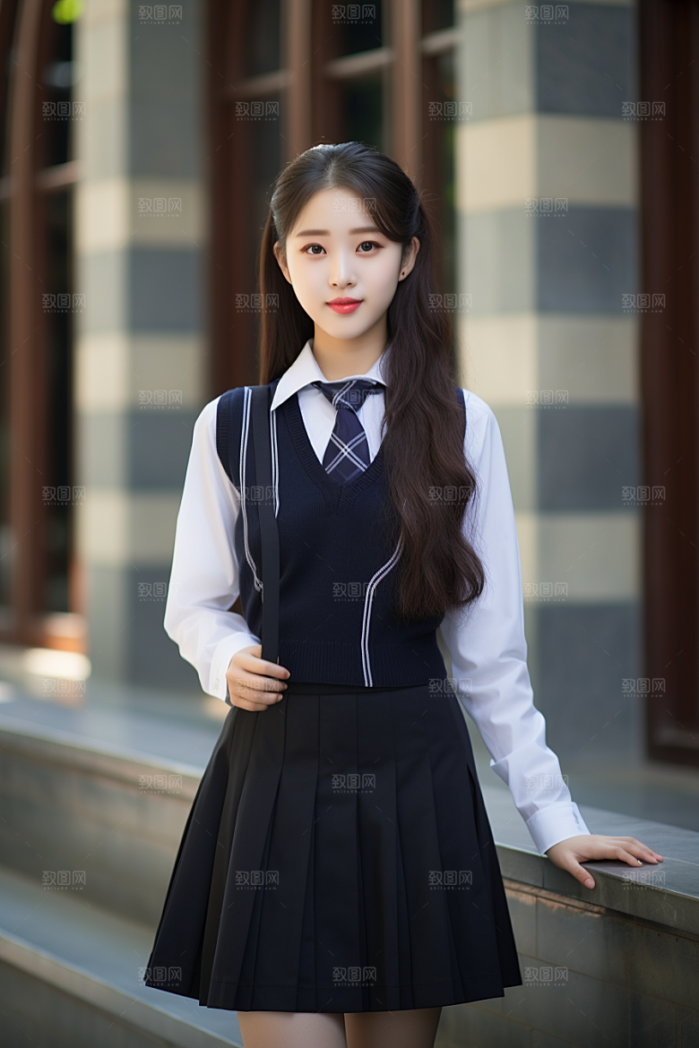 校服人物高中学生摄影图
