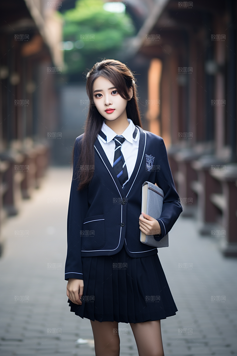 校服人物肖像青少年摄影图