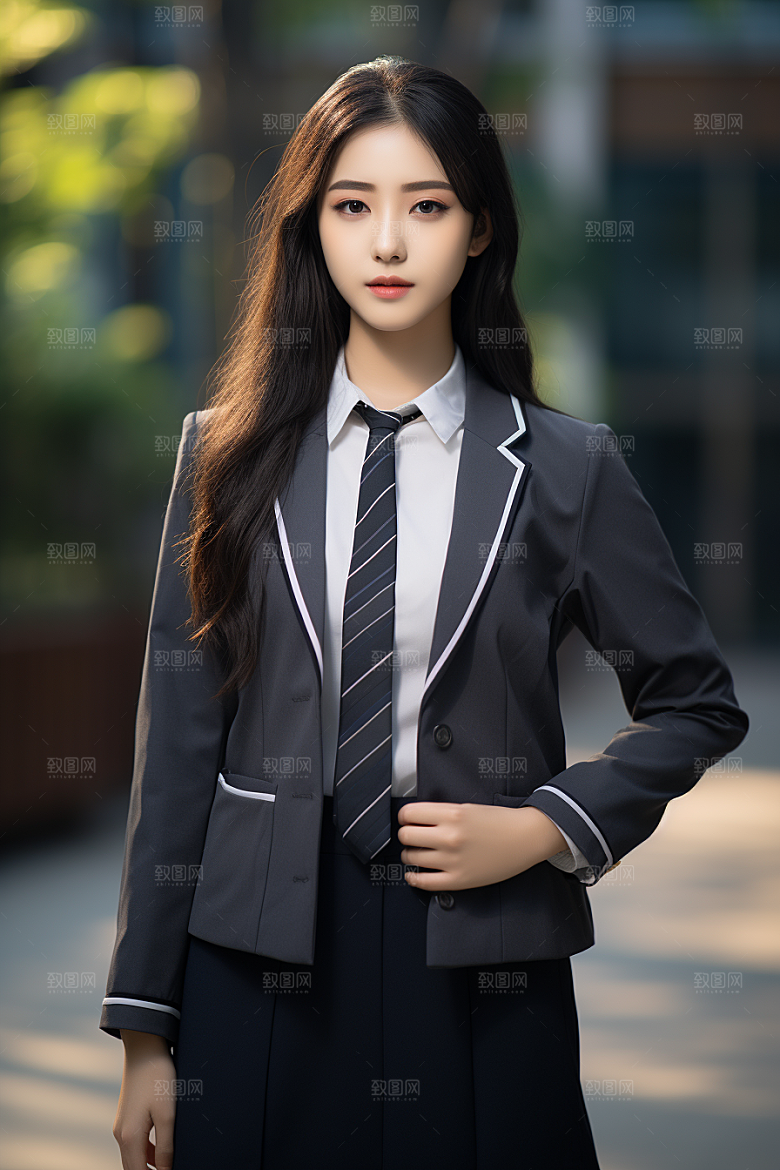 校服人物制服肖像摄影图