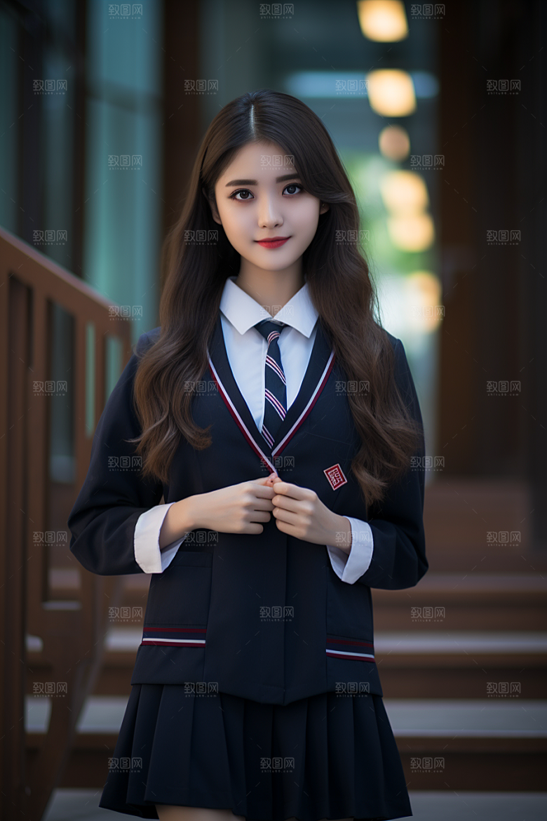 校服人物青春肖像摄影图