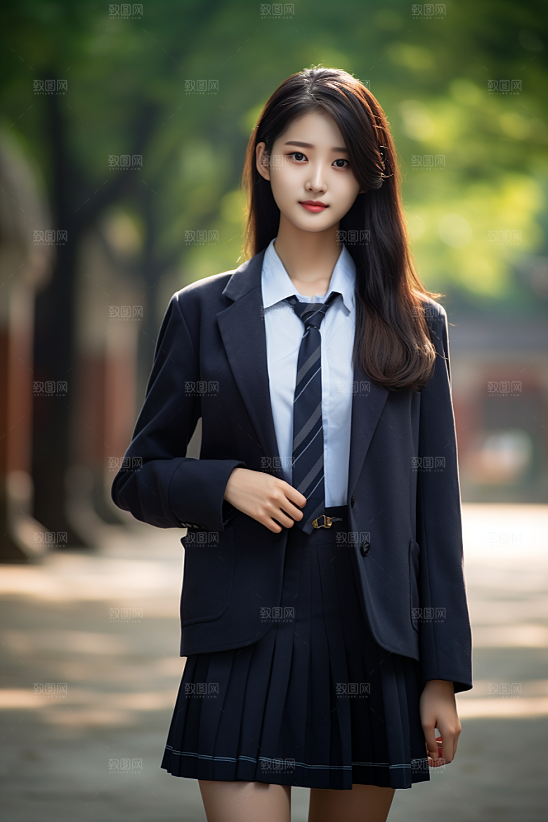 校服人物制服高清摄影图