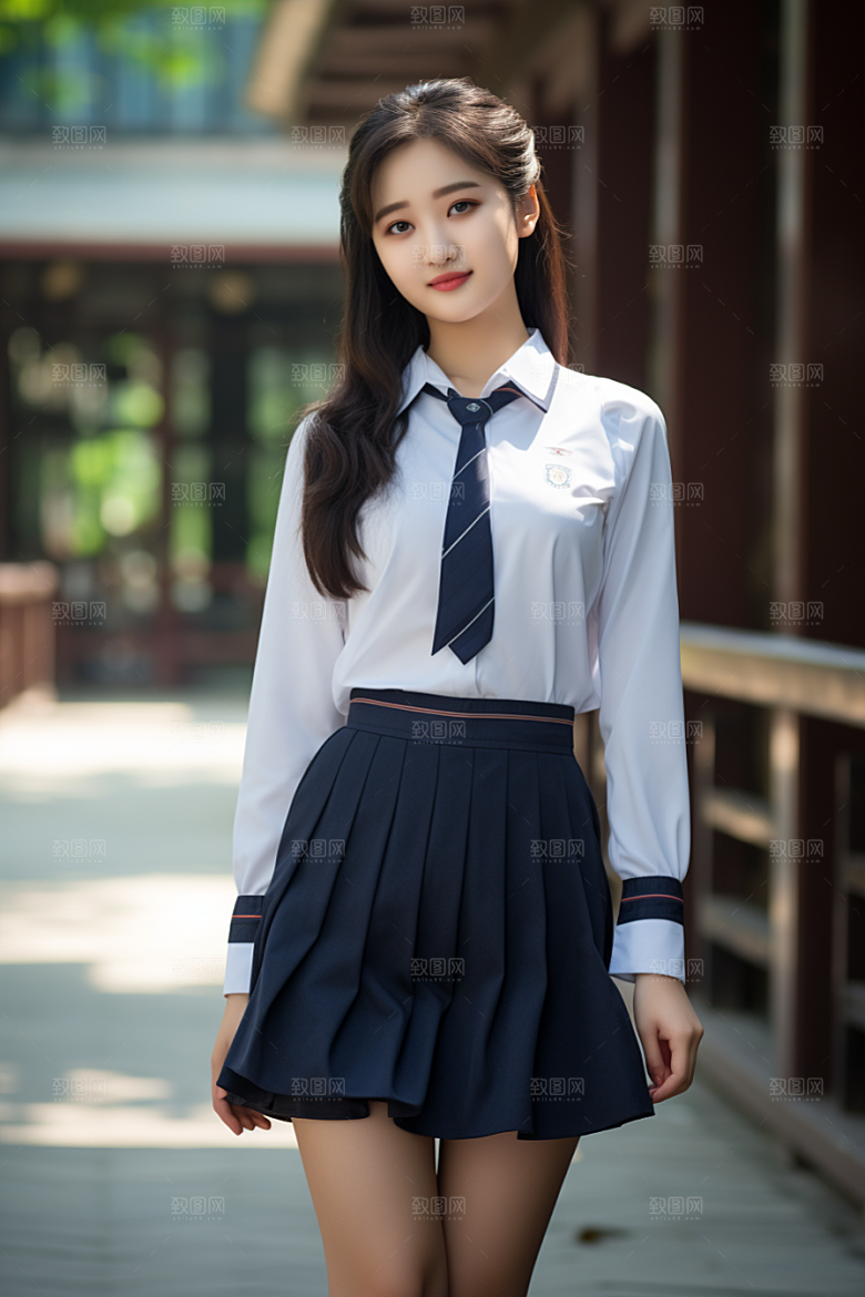 校服人物校园肖像摄影图