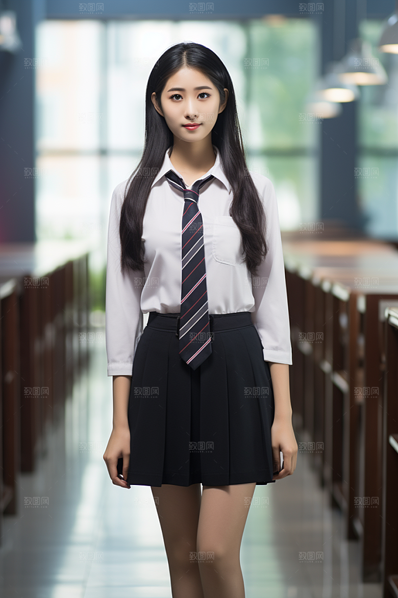 校服人物靓丽自然摄影图