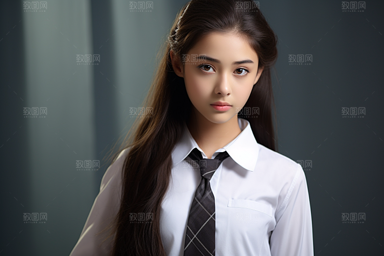 校服人物制服高清摄影图