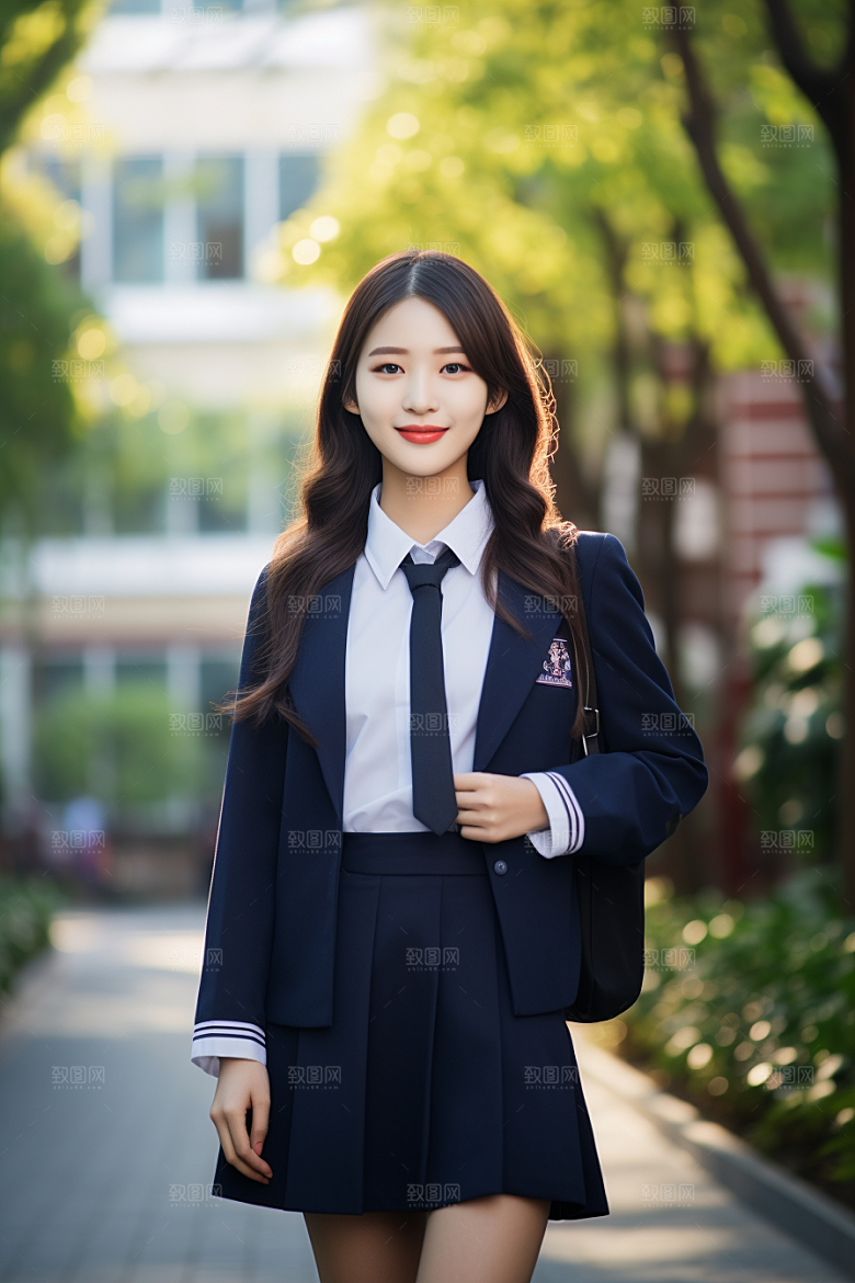 校服人物肖像人像摄影图
