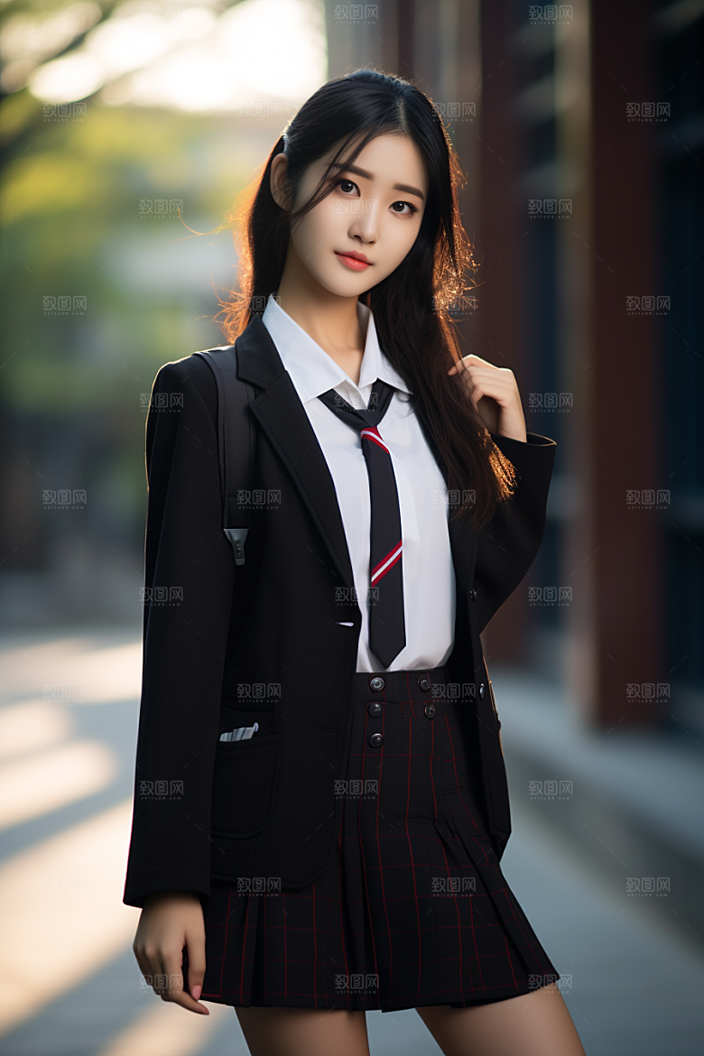校服人物学生高清摄影图