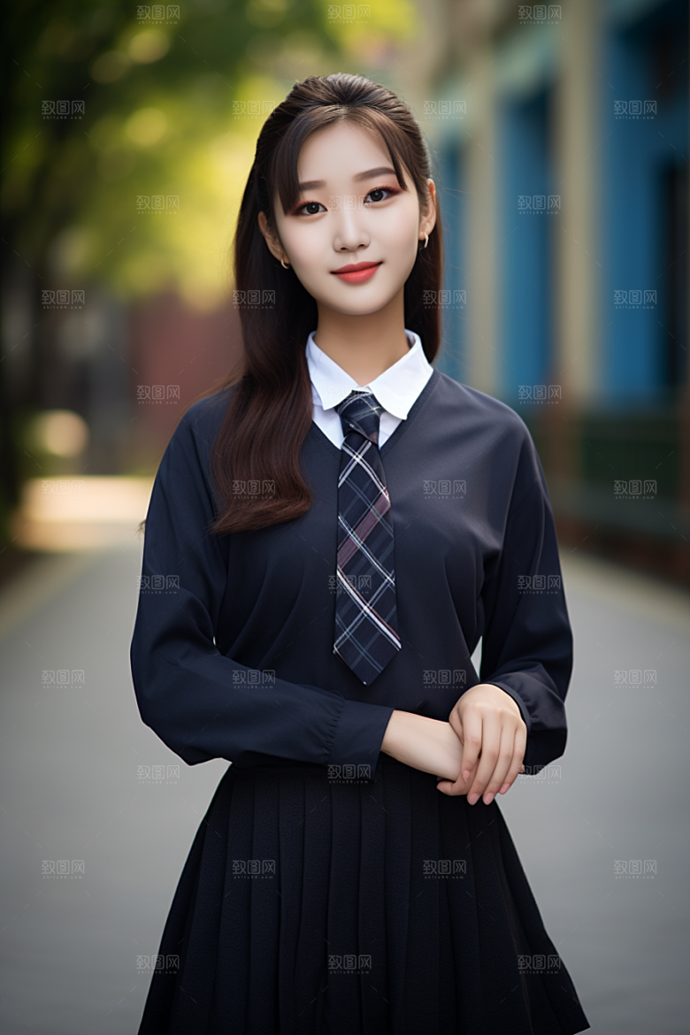 校服人物高清校园摄影图