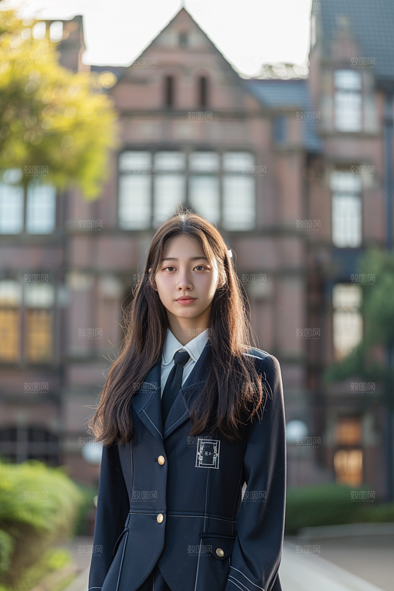 校服人物青少年学校摄影图