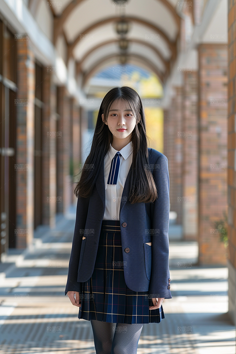 校服人物高清制服摄影图
