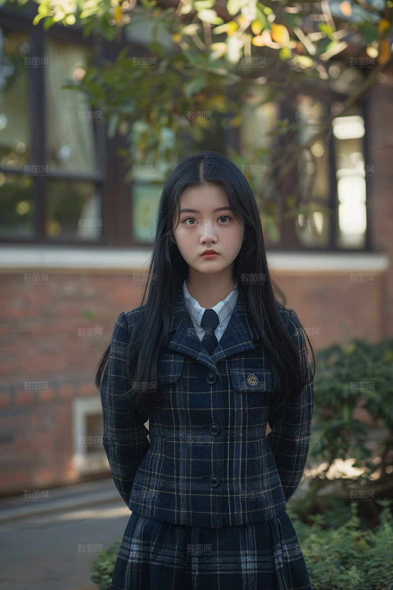校服人物学生青少年摄影图