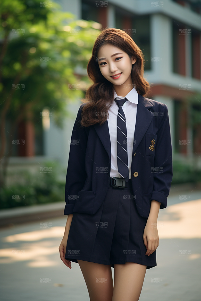 校服人物肖像人像摄影图