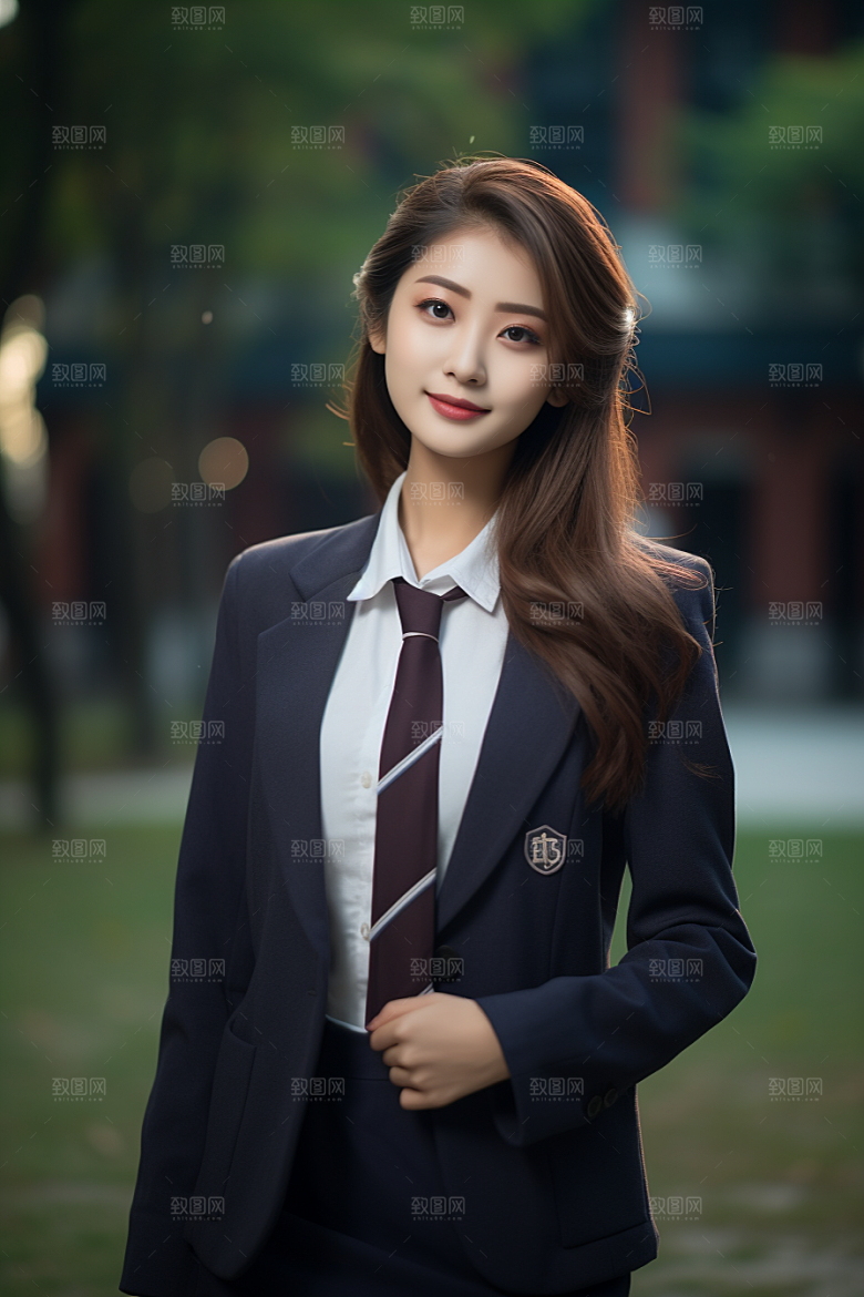 校服人物学生高中摄影图