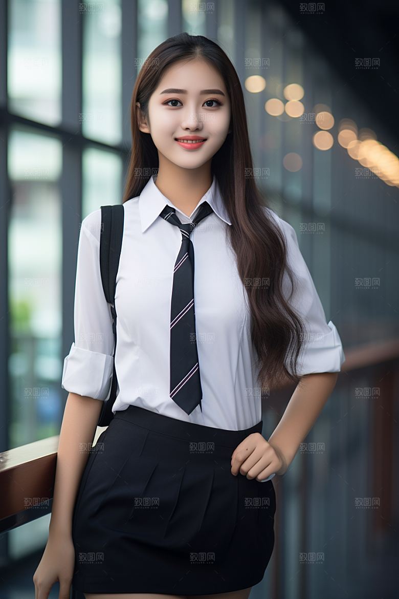 校服人物清新自然摄影图