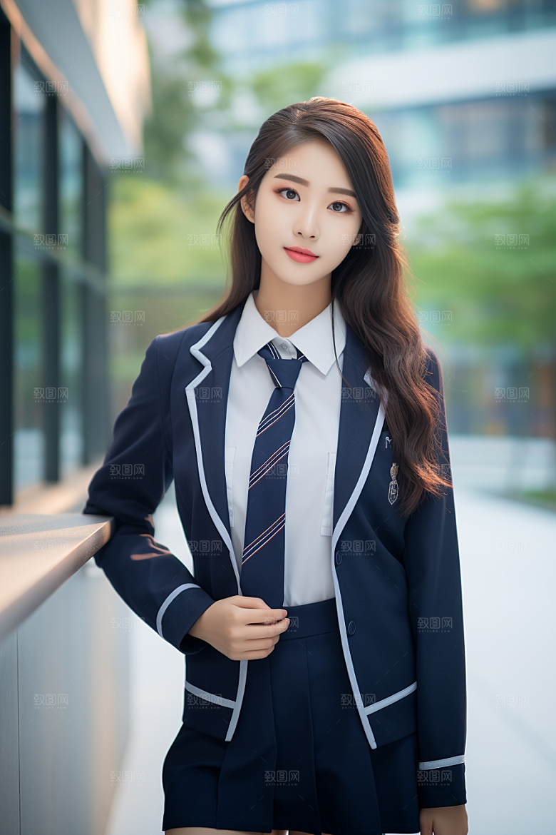 校服人物肖像青春摄影图