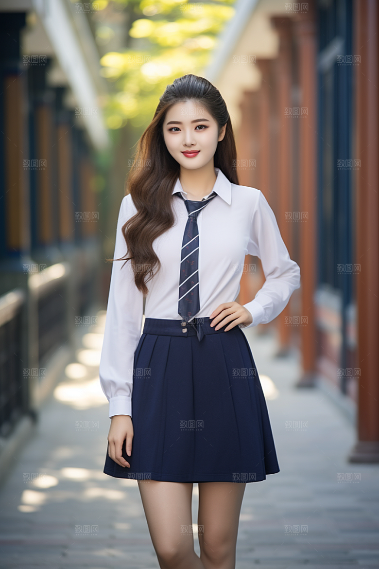 校服人物靓丽高清摄影图