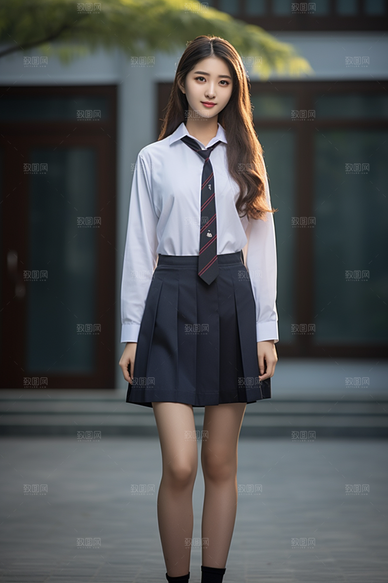 校服人物学校学生摄影图