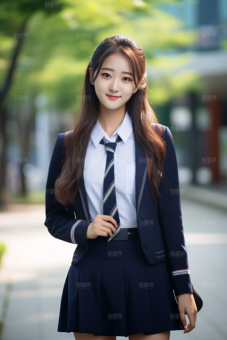 校服人物人像肖像摄影图