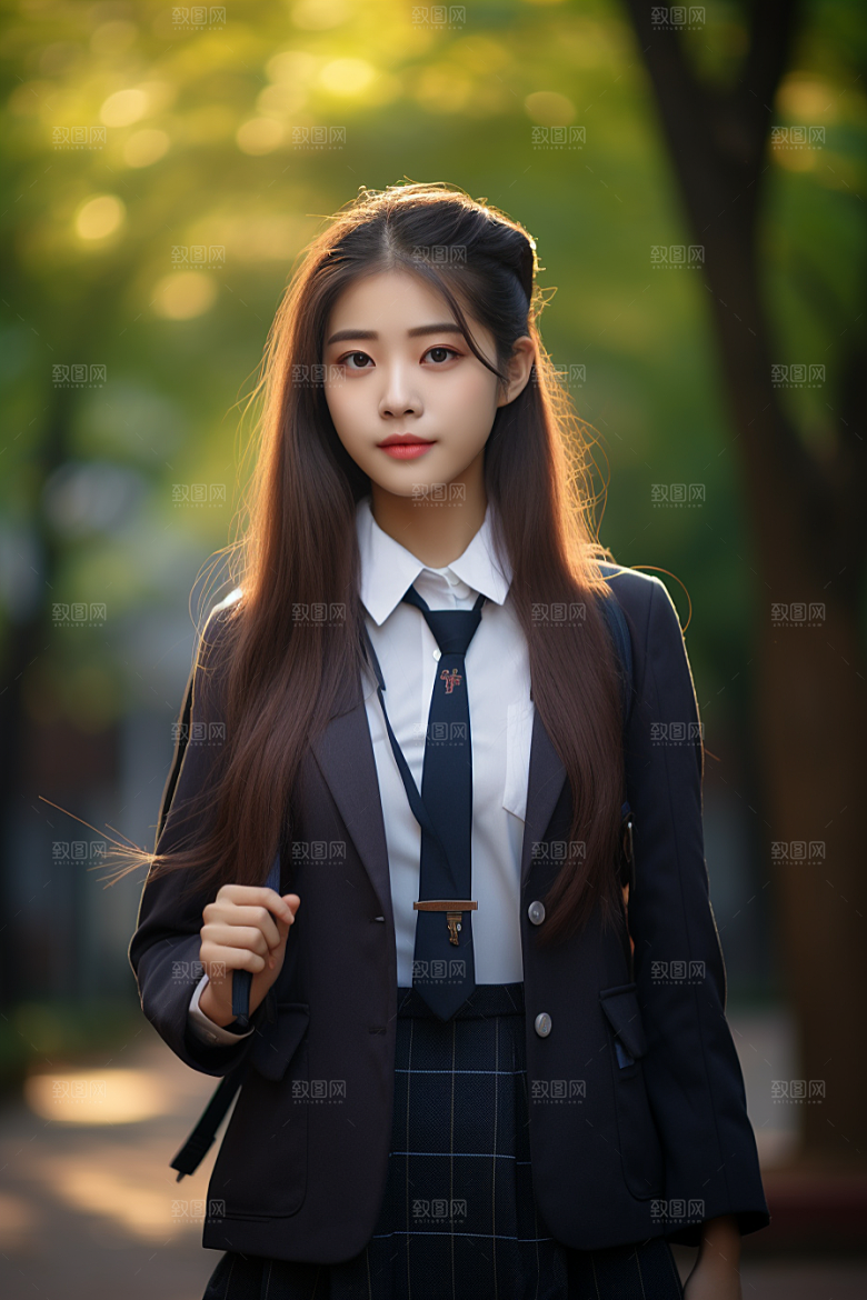 校服人物制服肖像摄影图