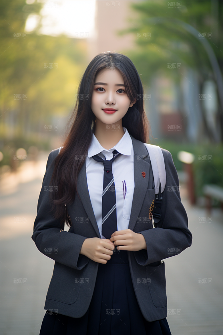 校服人物高中肖像摄影图