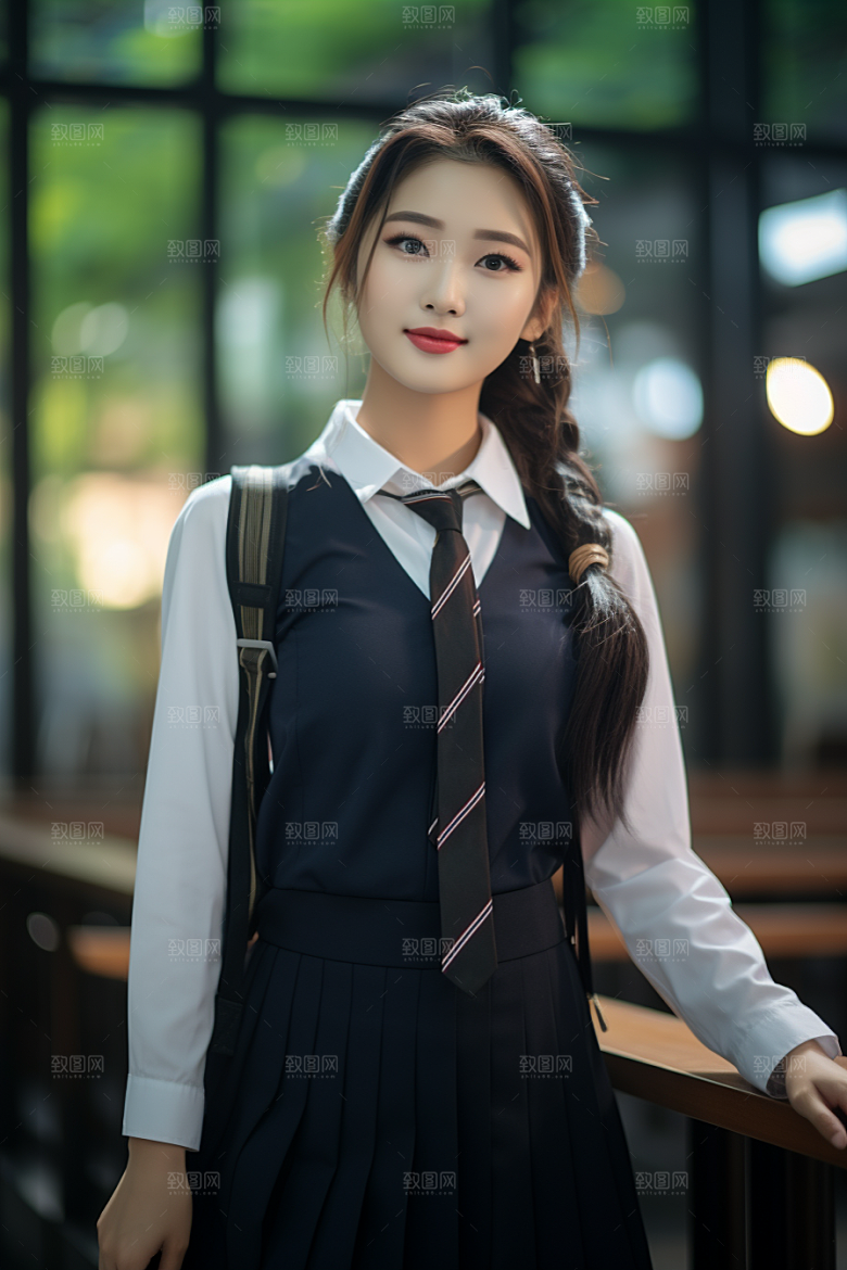 校服人物校园清新摄影图