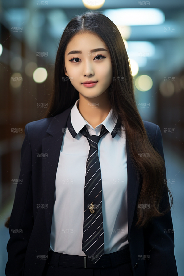 校服人物靓丽学校摄影图