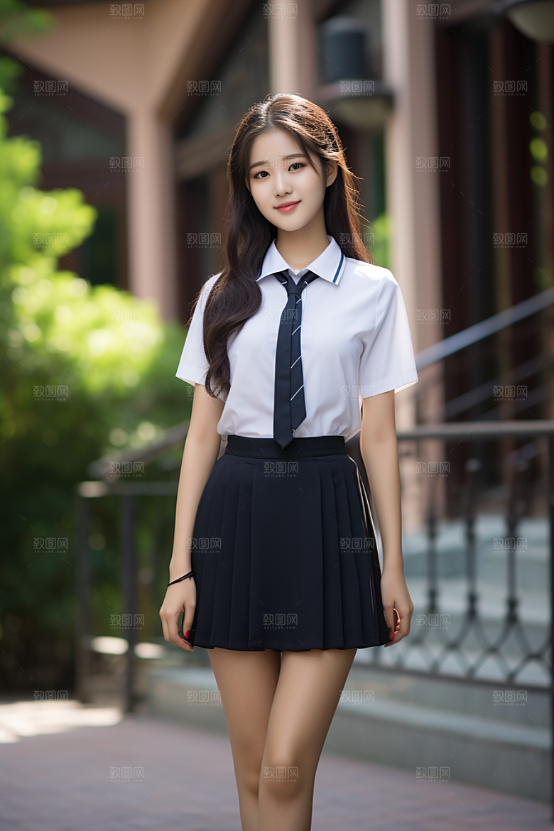 校服人物青少年自然摄影图