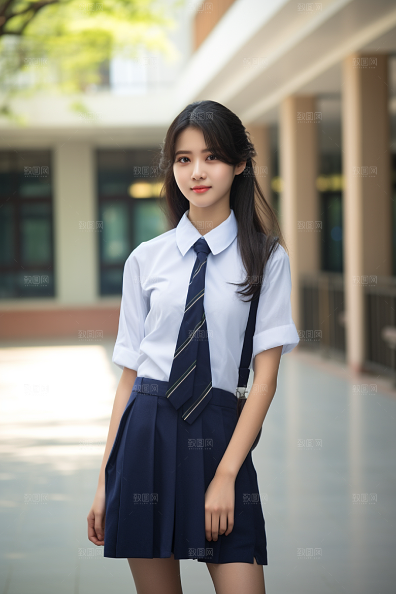 校服人物高中学生摄影图