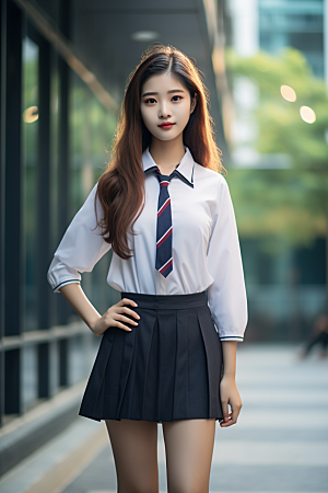 校服人物制服人像摄影图