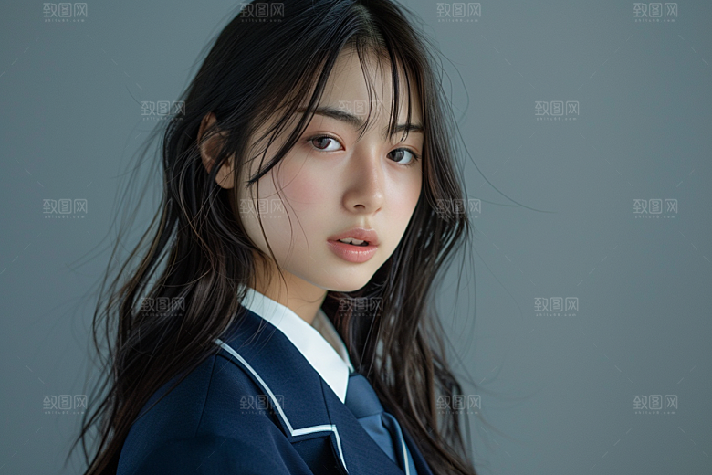 校服人物人像清新摄影图