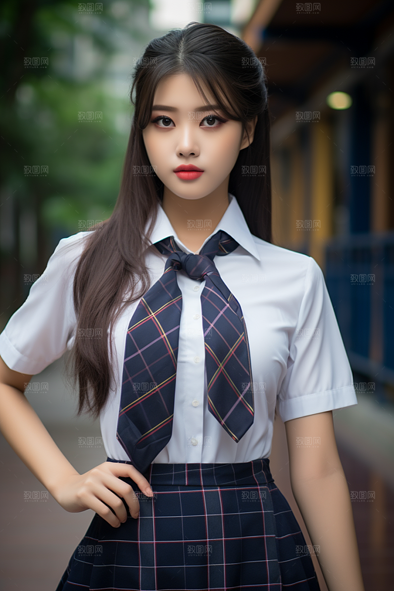 校服人物高清校园摄影图