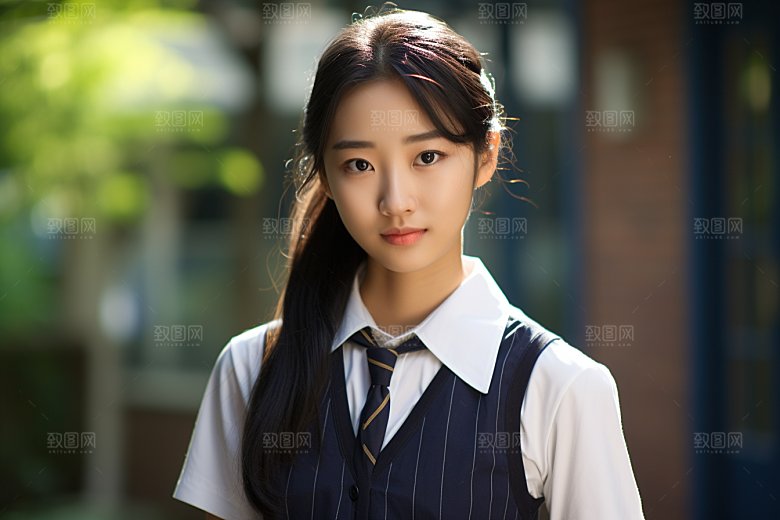 校服人物青少年学生摄影图