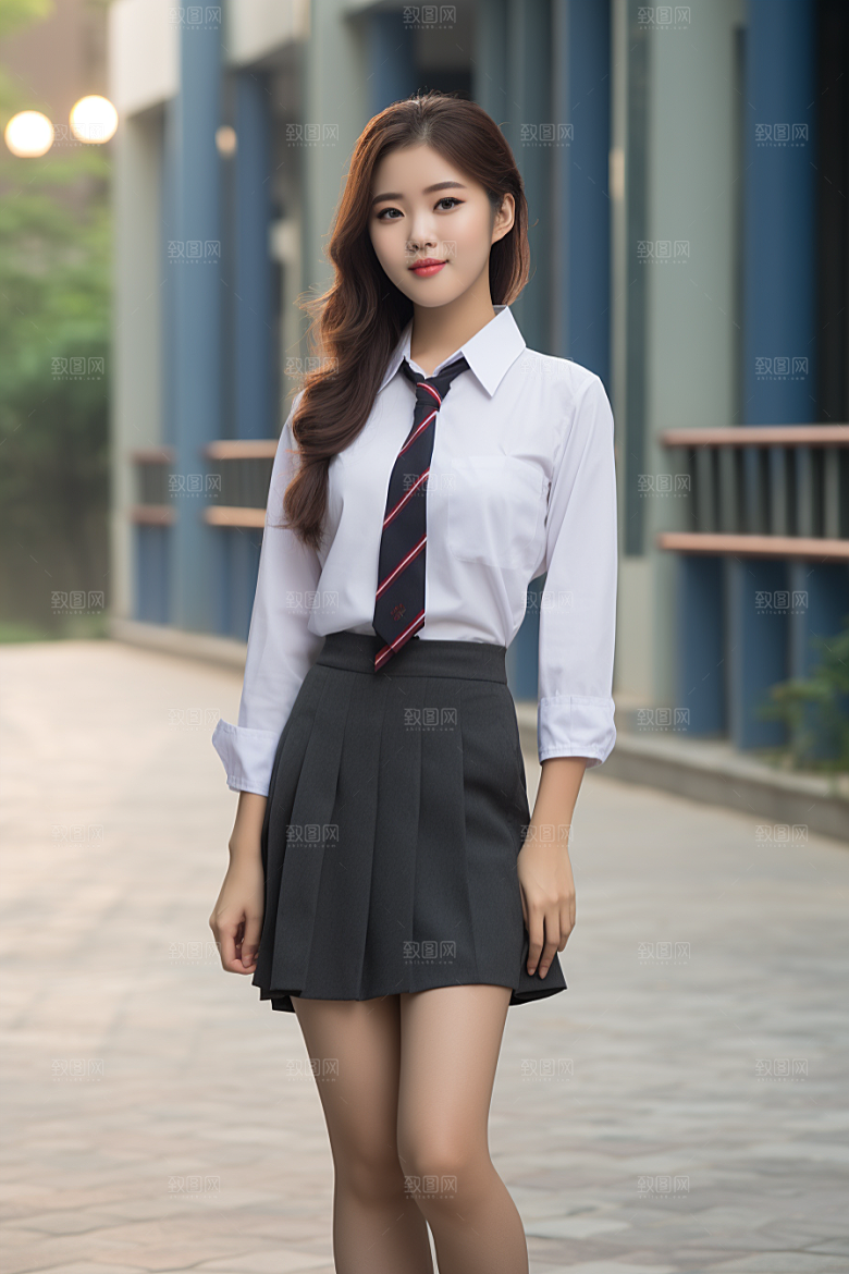 校服人物制服高清摄影图