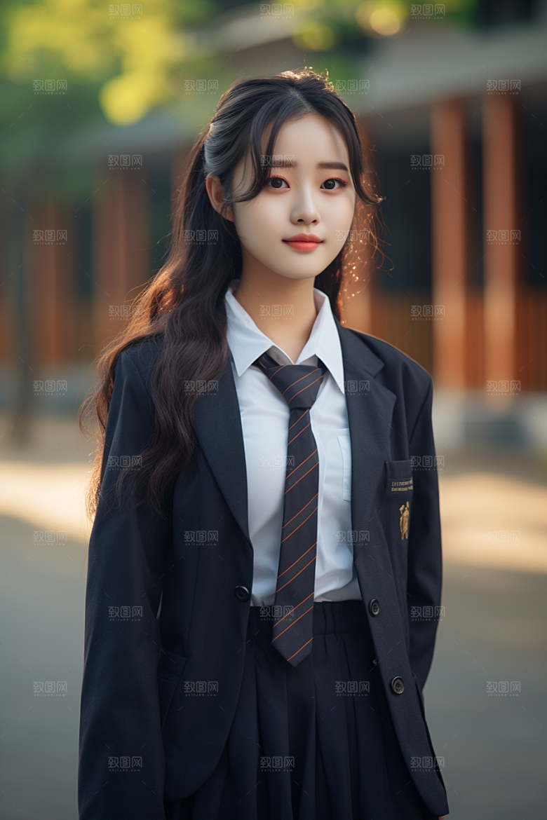 校服人物高中学校摄影图