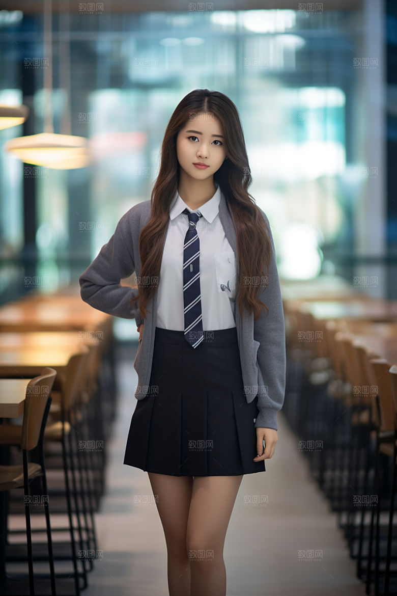 校服人物人像自然摄影图