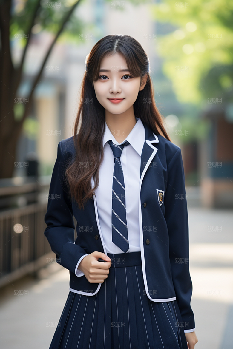 校服人物学生高中摄影图