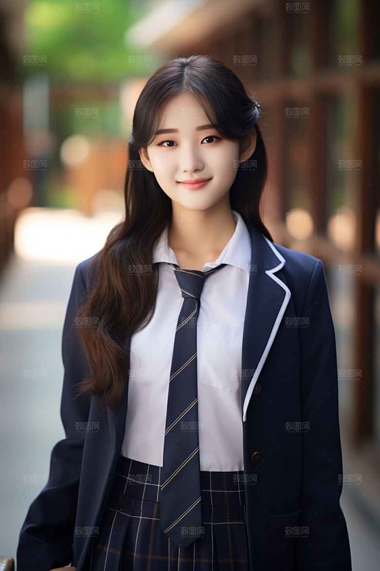校服人物清新青少年摄影图