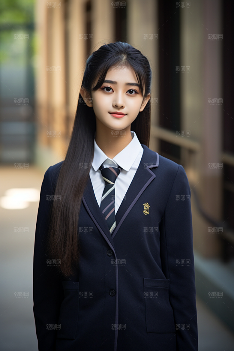 校服人物人像青少年摄影图