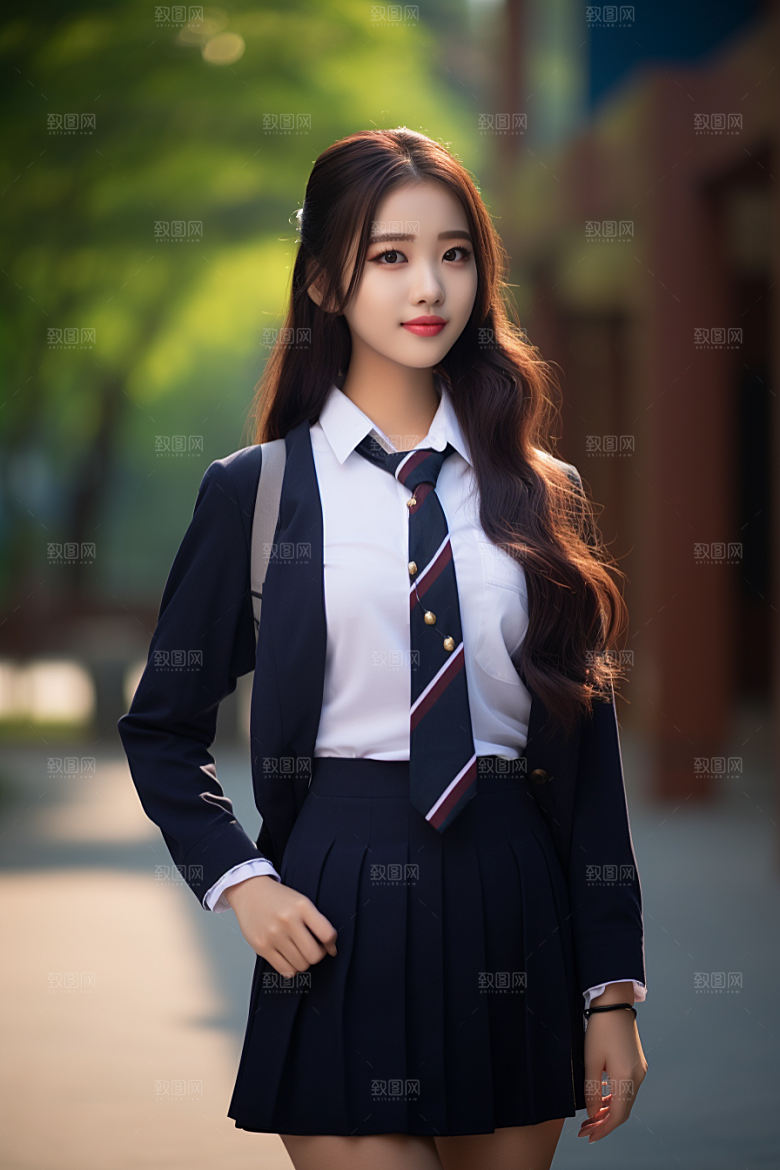 校服人物学生学校摄影图