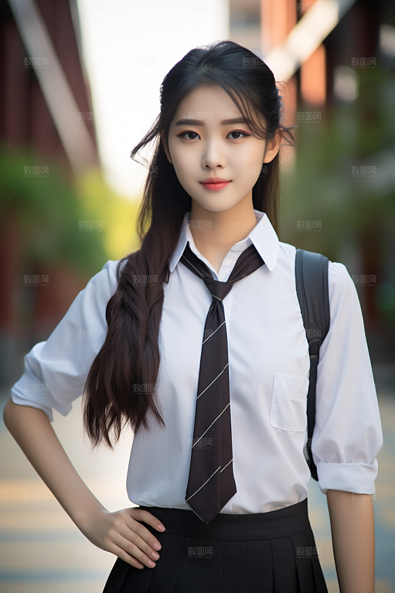 校服人物高清学校摄影图