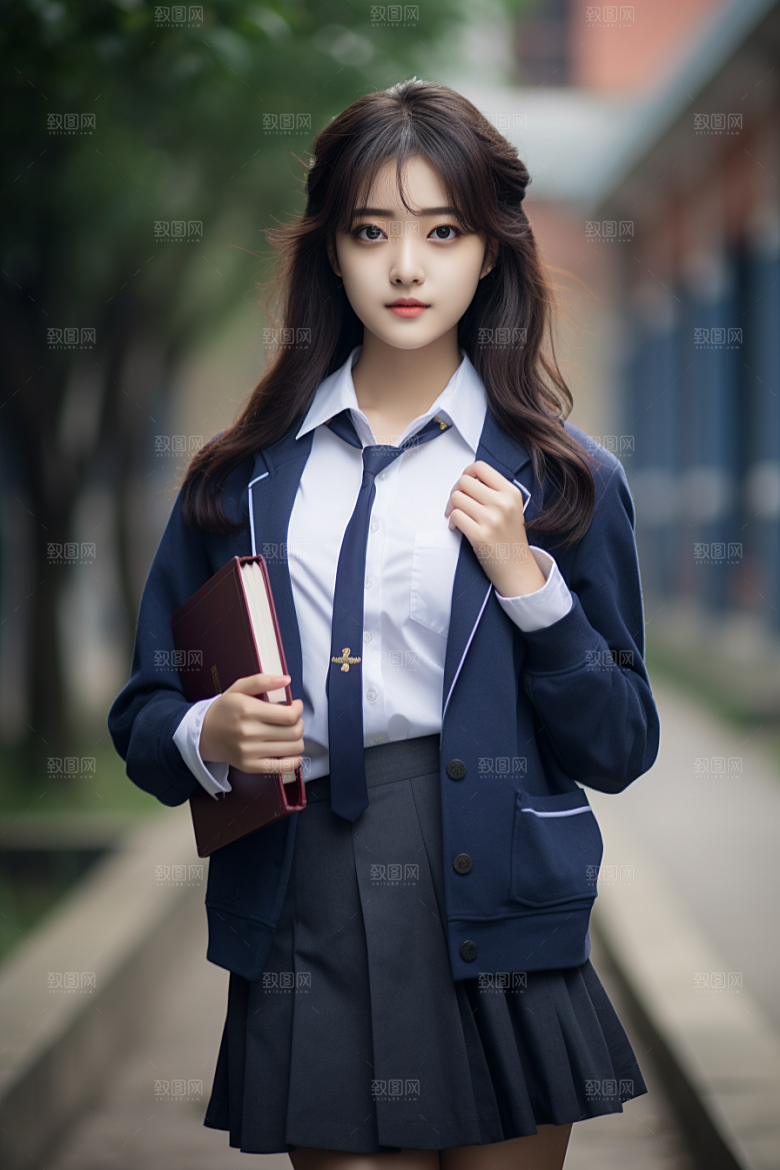 校服人物高清清新摄影图