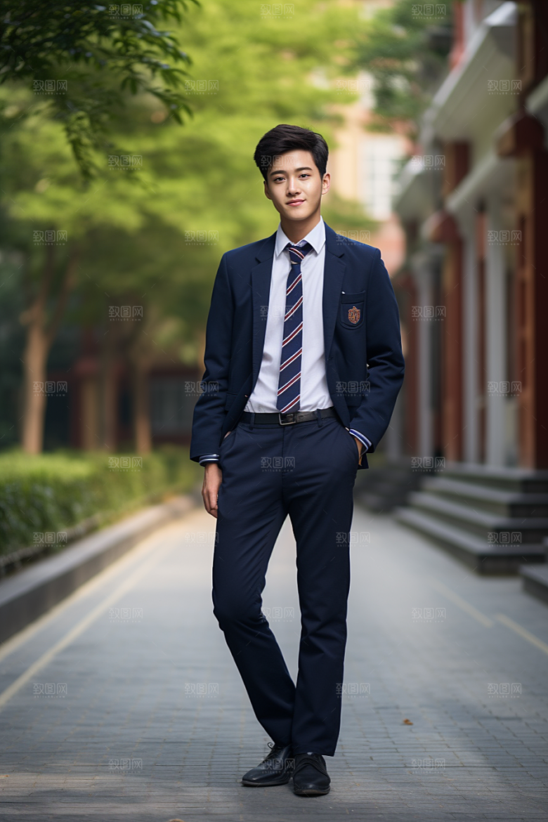 校服人物肖像制服摄影图