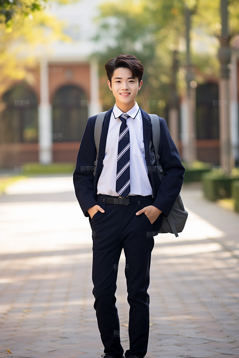 校服人物靓丽肖像摄影图