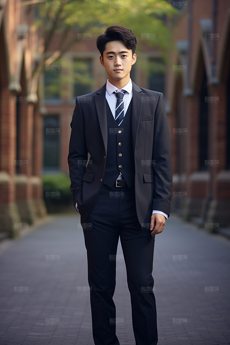 校服人物人像学生摄影图