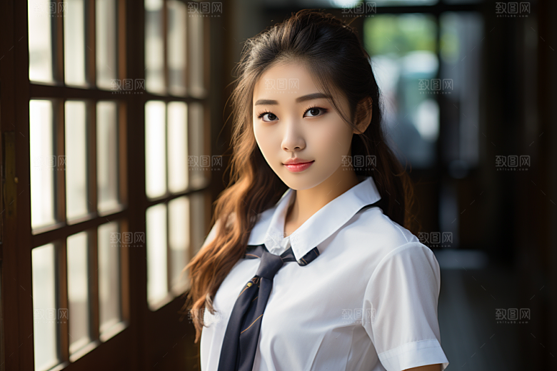 校服人物青少年学生摄影图