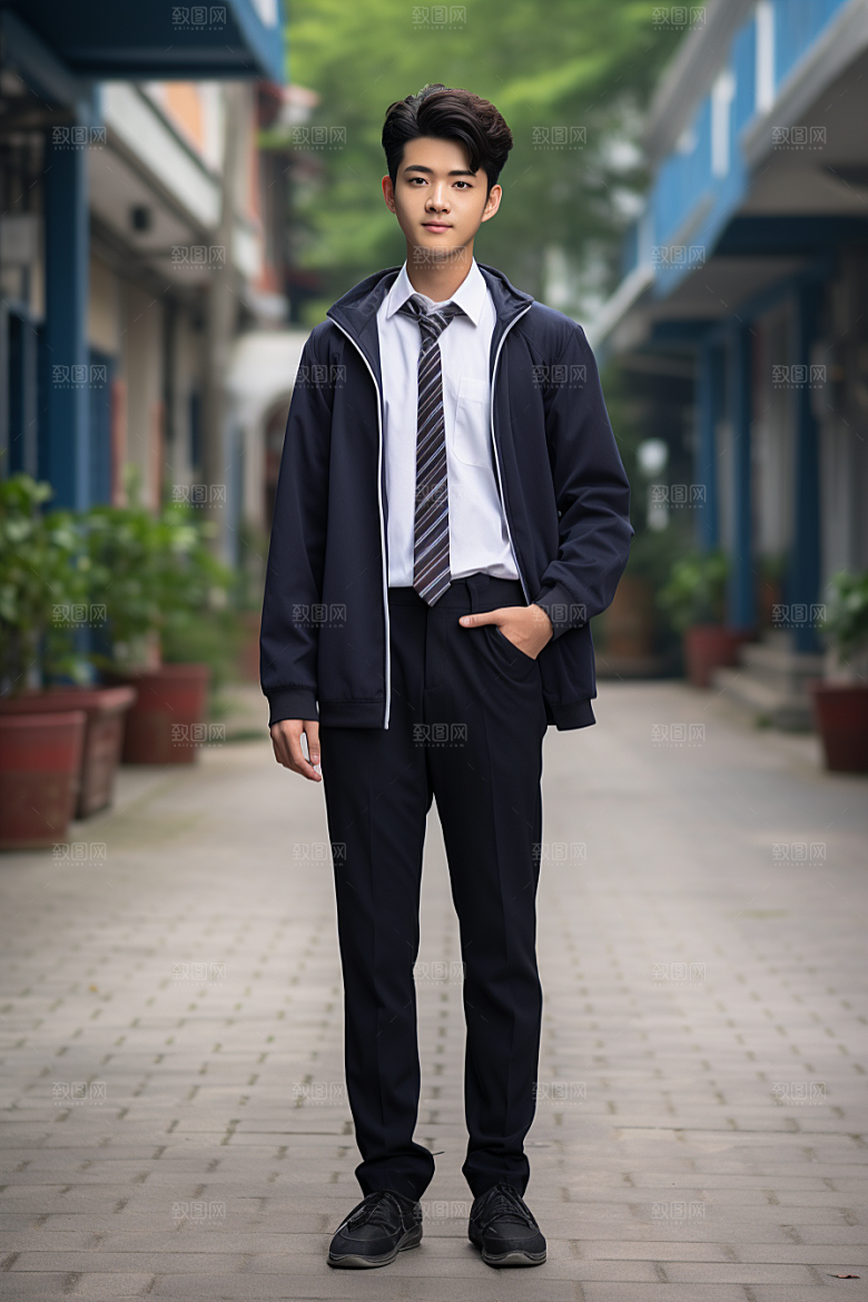 校服人物人像清新摄影图