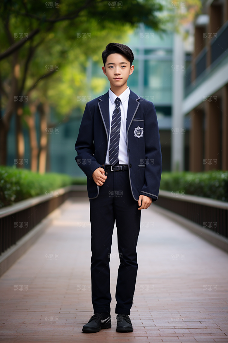 校服人物人像高中摄影图