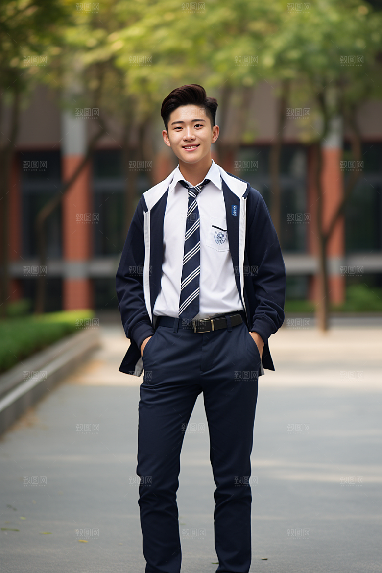 校服人物校园自然摄影图