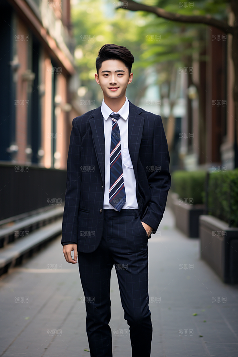校服人物制服青少年摄影图