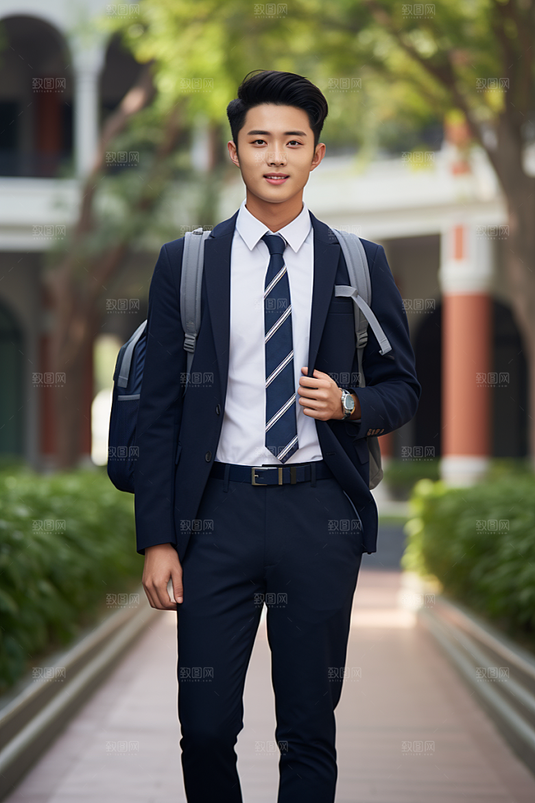 校服人物学校靓丽摄影图