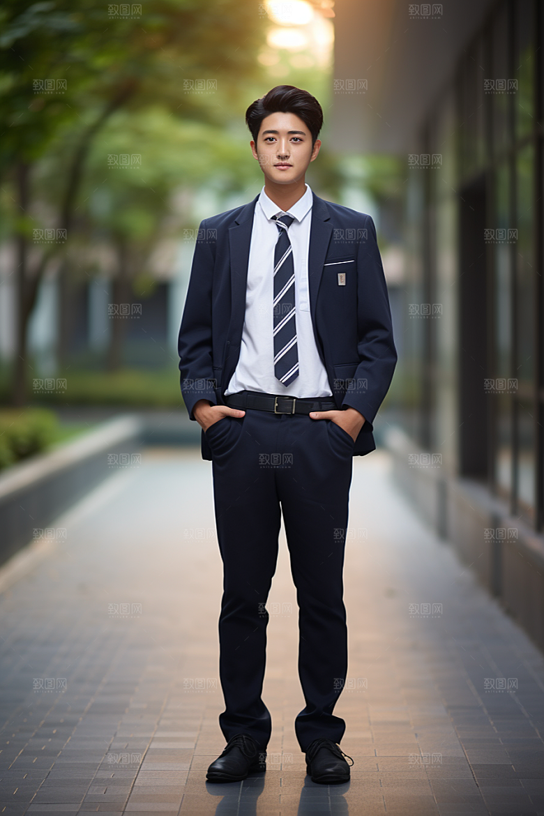 校服人物靓丽高清摄影图
